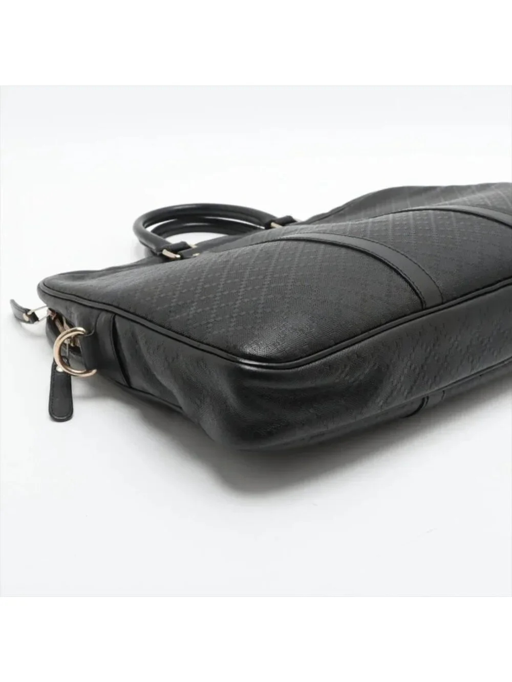 Gucci Diamante Leather Business Document Briefcase Tote Brown